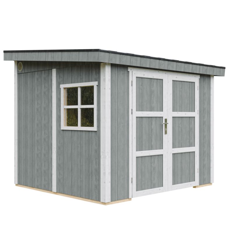 Domek ogrodowy Timbela M938B-CAVERN STEEL 5.9 m² LP Smartside bez podłogi i ściany bocznej 1 szt.