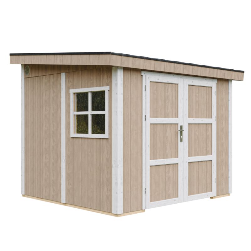 Domek ogrodowy Timbela M938B-TERRA BROWN 5.9 m² LP Smartside bez podłogi i ściany bocznej 1 szt.