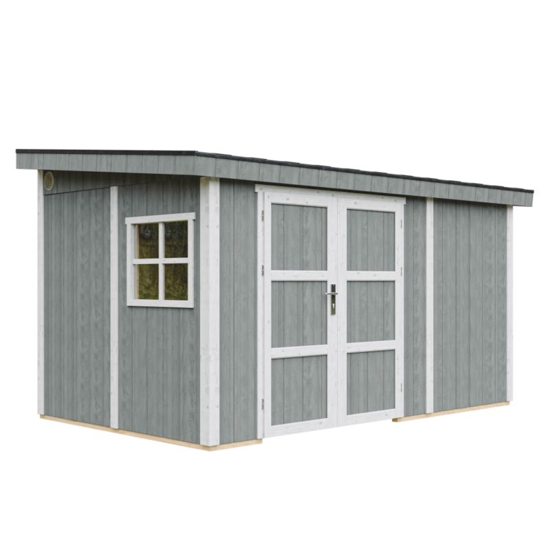 Domek ogrodowy Timbela M939B-CAVERN STEEL 8.68 m² LP Smartside bez podłogi i ściany bocznej 1 szt.