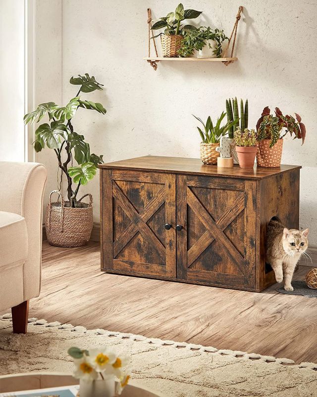 Domek Songmics dla psa lub kota 80 cm rustykalna zabudowana 1 szt.