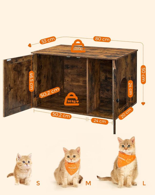 Domek Songmics dla psa lub kota 80 cm rustykalna zabudowana 1 szt.
