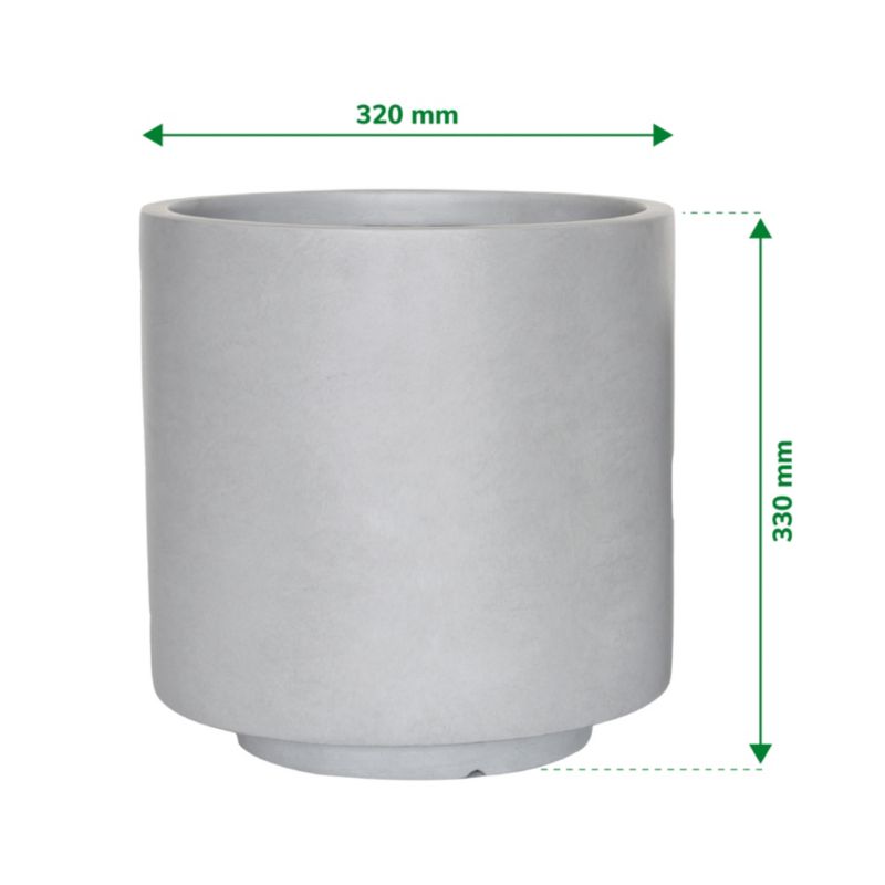 Donica betonowa walec Verve 32 cm szara
