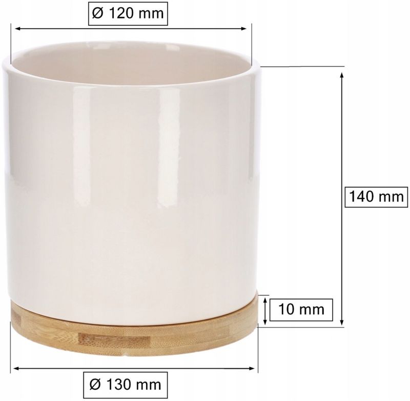 Donica ceramiczna KOTARBAU z bambusem 13 cm 1 szt.