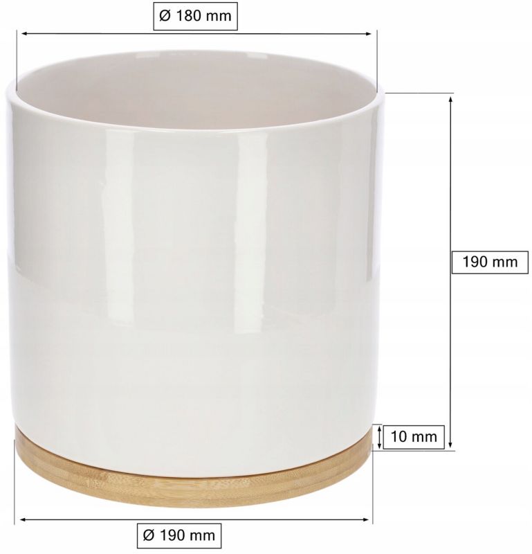 Donica ceramiczna KOTARBAU z bambusem 19 cm 1 szt.