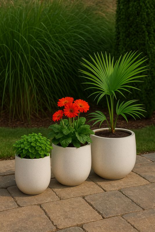 Donica Direct Home and Garden Mieres L 50 x 50 x 45 cm beżowy granit