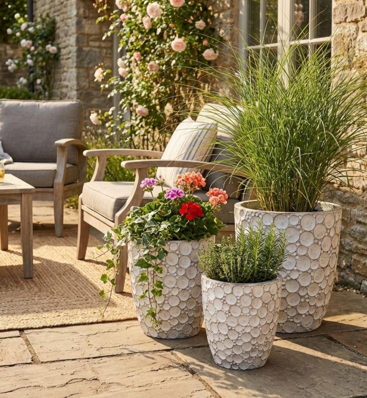 Donica Direct Home and Garden Vannes M 37 x 37 x 42 cm beżowa