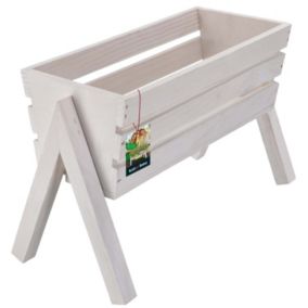 Donica drewniana KOTARBAU stojąca biała 40 cm 1 szt.
