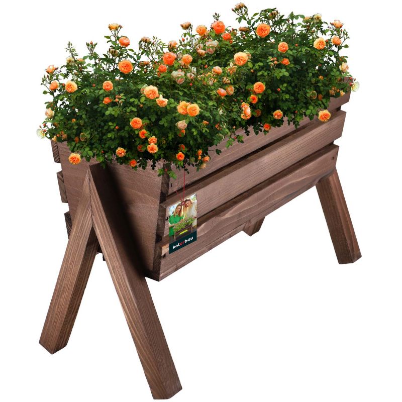 Donica drewniana KOTARBAU stojąca brązowa 40 cm 1 szt.