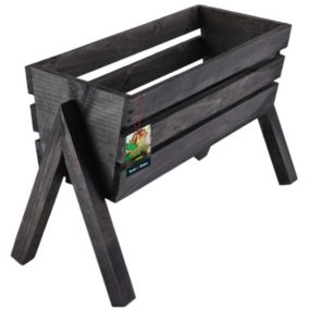Donica drewniana KOTARBAU stojąca czarna 40 cm 1 szt.