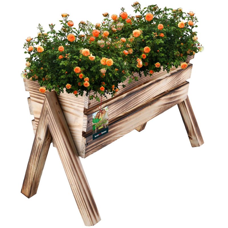 Donica drewniana KOTARBAU stojąca opalana 40 cm 1 szt.