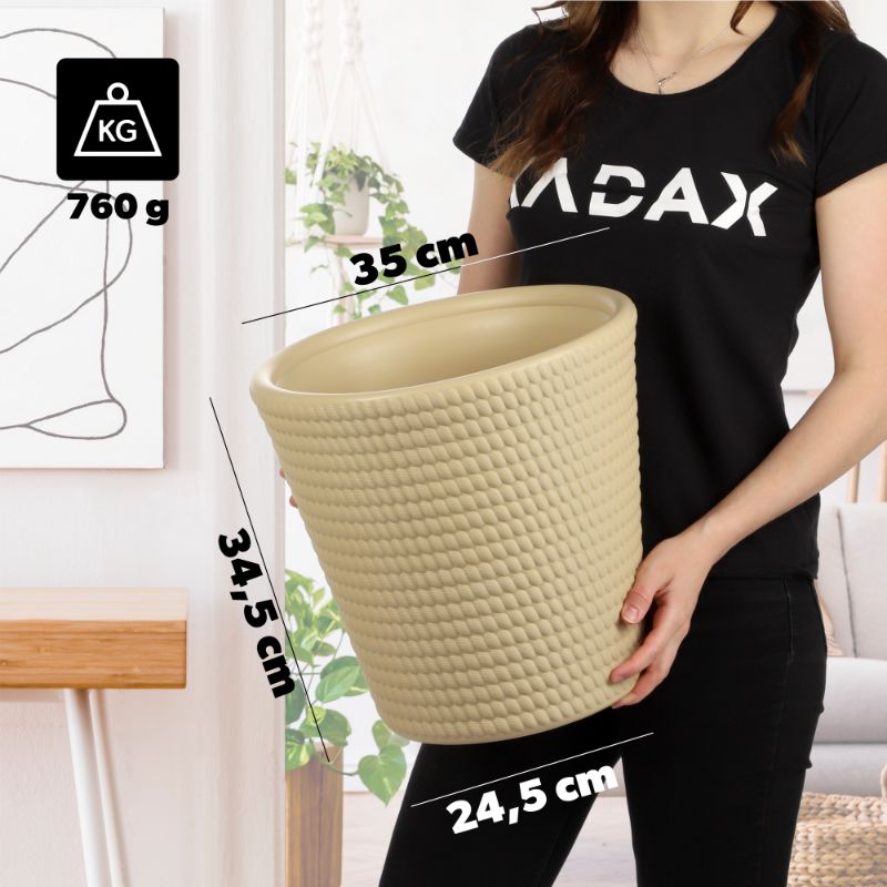 Donica KADAX Doniczka Osłonka Na Kwiaty Beżowa 35 cm 1 szt.