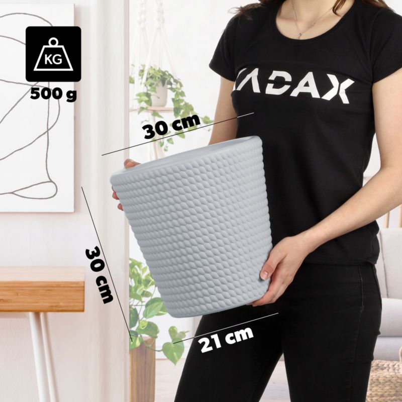 Donica KADAX Doniczka Osłonka Na Kwiaty szara 30 cm 1 szt.