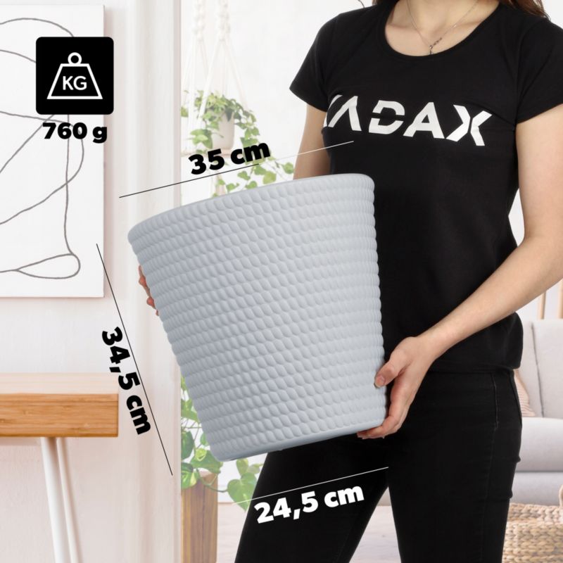 Donica KADAX Doniczka Osłonka Na Kwiaty szara 35 cm 1 szt.