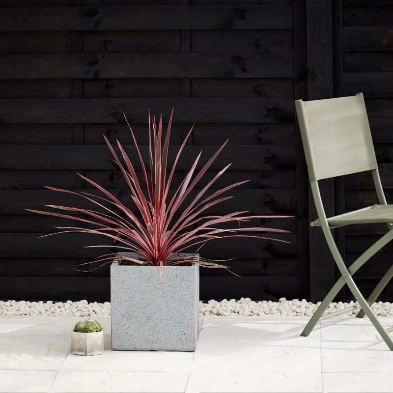 Donica kwadratowa Verve Terrazzo 40 cm biała