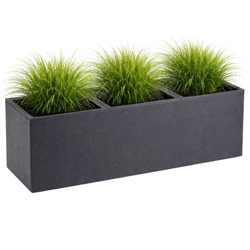 Donica na kółkach Betonique HowHomely antracyt tworzywo sztuczne 90x30x30 cm 1 szt.