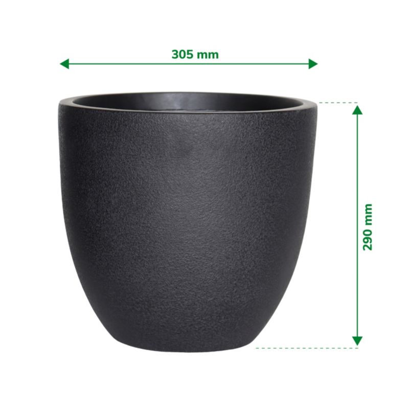 Donica Verve 30,5 cm czarna struktura