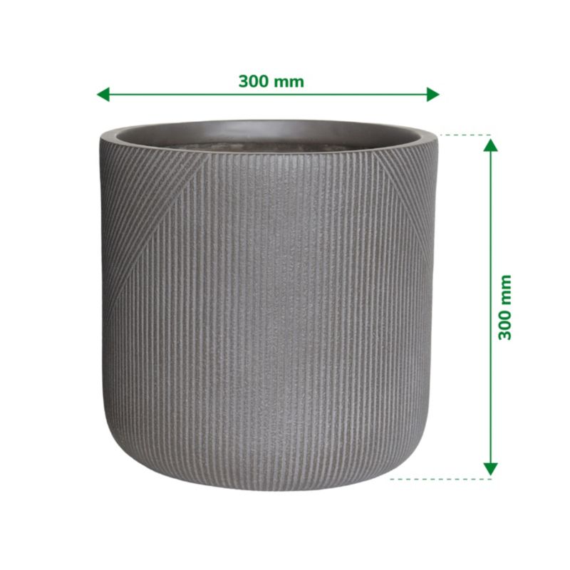 Donica Verve 30 cm ciemnoszara w paski