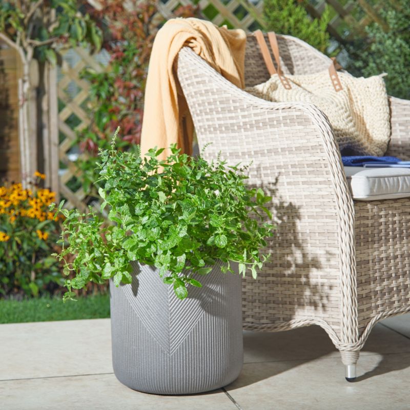 Donica Verve 30 cm ciemnoszara w paski