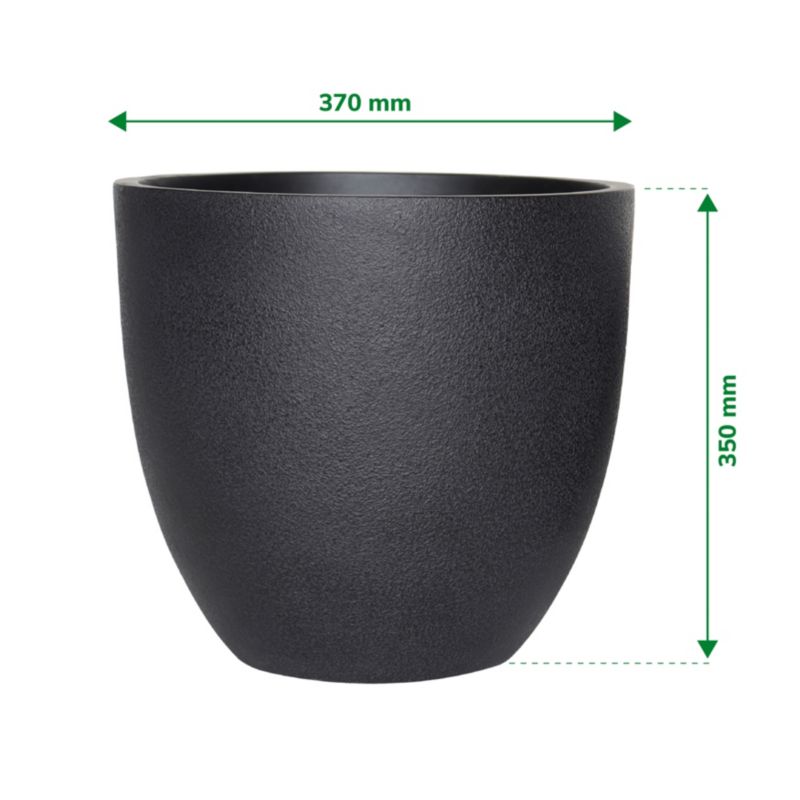 Donica Verve 37 cm czarna struktura