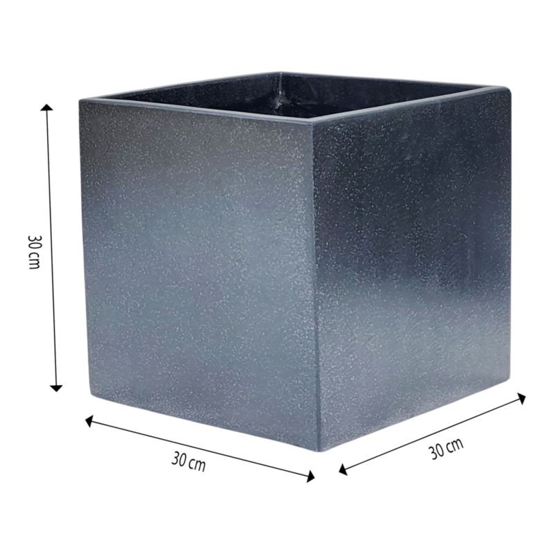 Donica Verve efekt cementu kwadratowa 30 cm ciemny szary