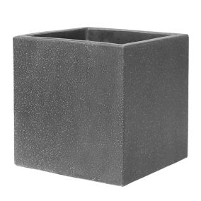 Donica Verve efekt cementu kwadratowa 40 cm ciemny szary