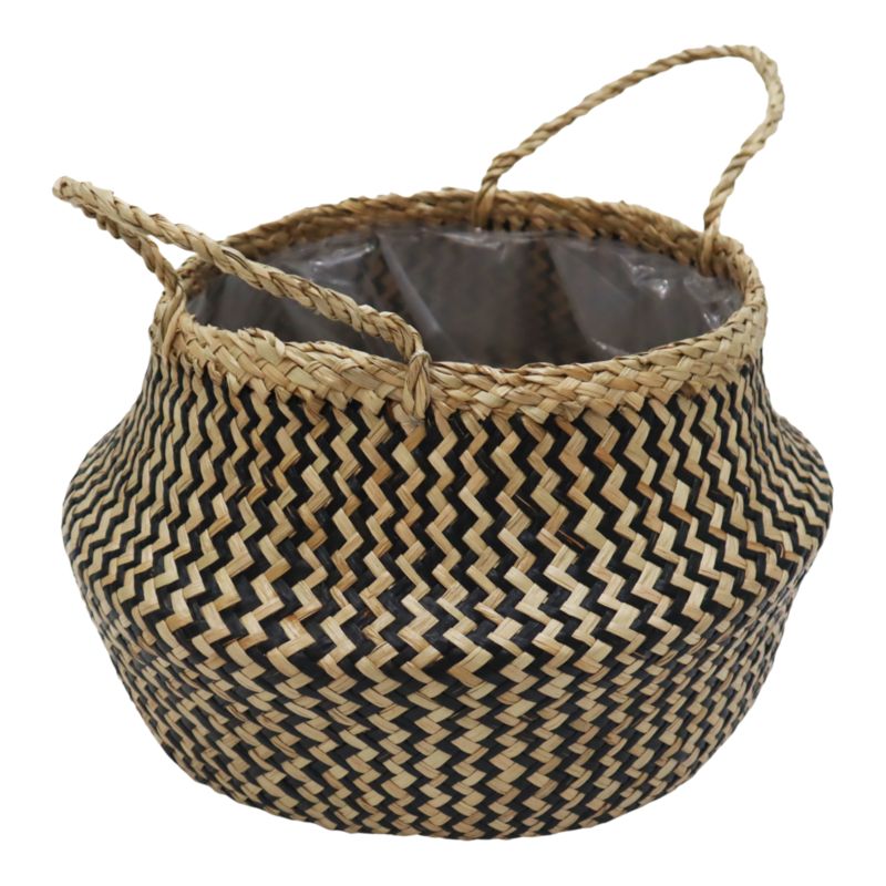 Donica Verve trawa pleciona czarna 24 cm