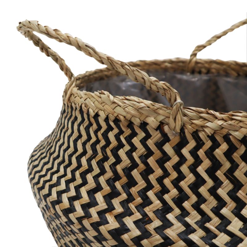 Donica Verve trawa pleciona czarna 24 cm