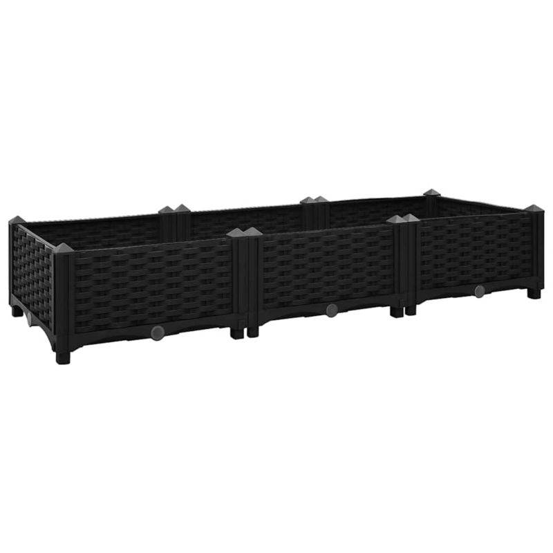 Donica vidaXL do podniesionej rabaty czarna polipropylen 120 x 40 x 23 cm 1 szt.