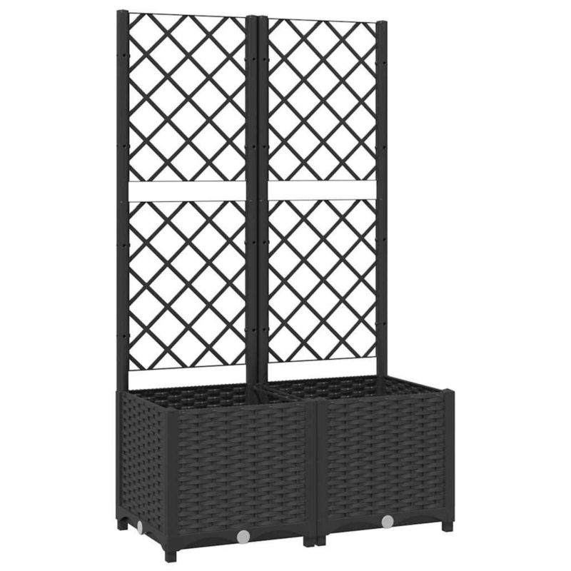 Donica vidaXL ogrodowa z kratką czarna polipropylen 80 x 40 x 136 cm 1 szt.