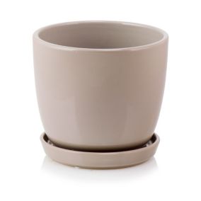 Donica z podstawką 24 cm szara