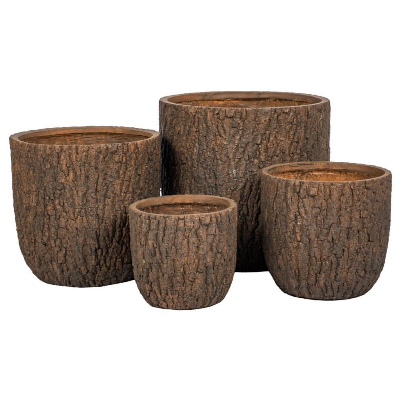 Donice ogrodowe Mirpol brązowe Forrest ceramiczne zestaw 4szt.