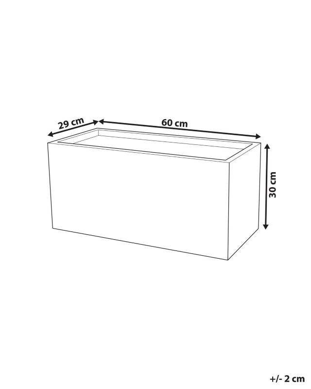 Doniczka 60 x 29 x 30 cm szara Myra 1 szt.