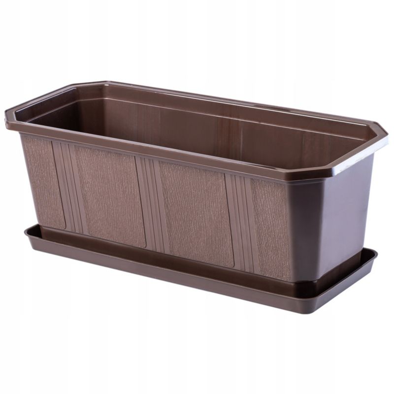 Doniczka Balkonowa KADAX Donica + Podstawka 40cm Brąz 1szt.