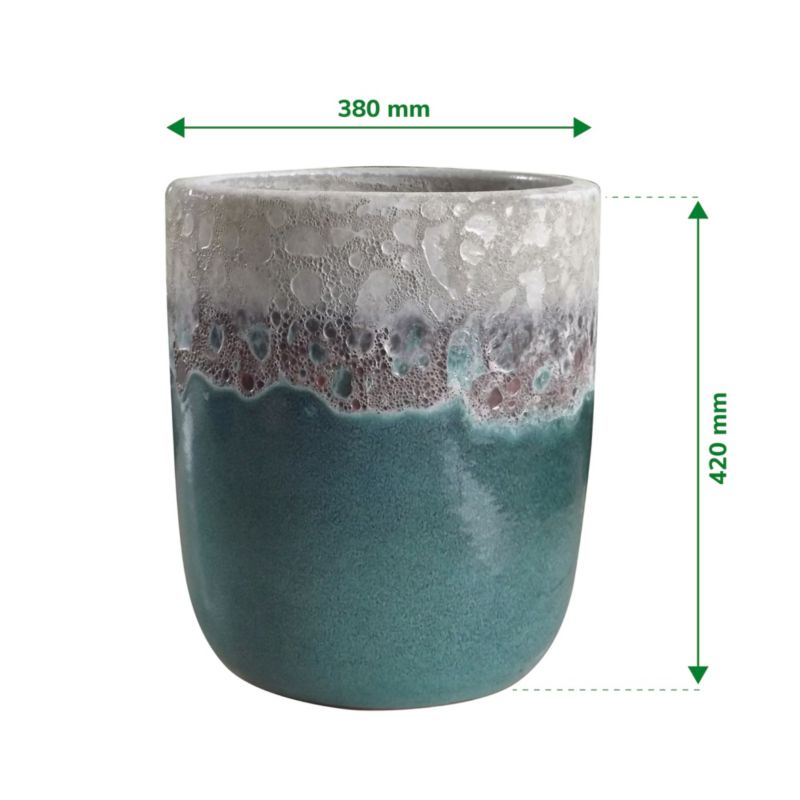 Doniczka ceramiczna duża 38 cm zielona