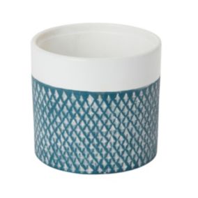 Doniczka ceramiczna GoodHome ozdobna 12 cm niebieska