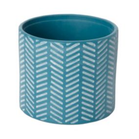 Doniczka ceramiczna GoodHome ozdobna 14 cm niebieska