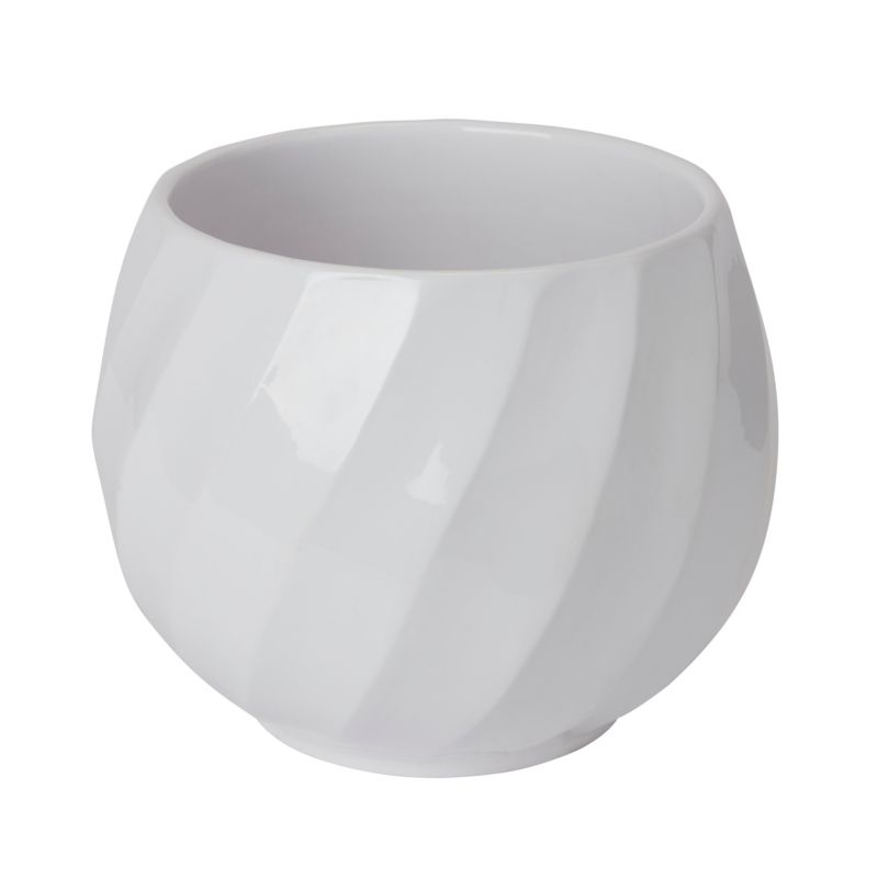 Doniczka ceramiczna GoodHome ozdobna 19 cm white swirl