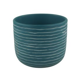 Doniczka ceramiczna GoodHome ozdobna 20 cm niebieska