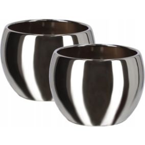 Doniczka ceramiczna KOTARBAU 10 cm srebrny 2 szt.