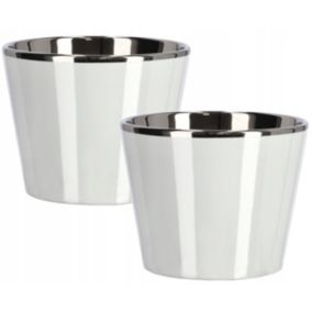 Doniczka ceramiczna KOTARBAU 11 cm biała 2 szt.