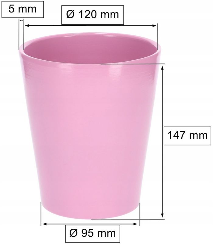 Doniczka ceramiczna KOTARBAU 12 cm jasnofioletowa 1 szt.