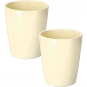 Doniczka ceramiczna KOTARBAU 12 cm kremowa 2 szt.