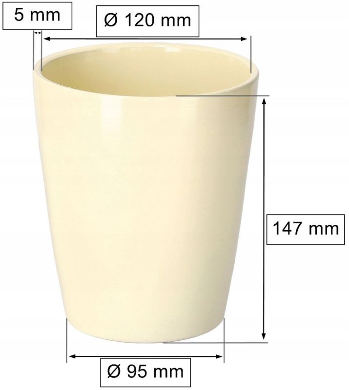 Doniczka ceramiczna KOTARBAU 12 cm kremowa 2 szt.
