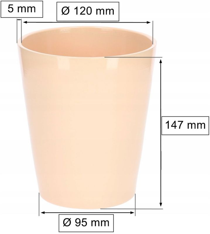 Doniczka ceramiczna KOTARBAU 12 cm pudrowy róż 1 szt.