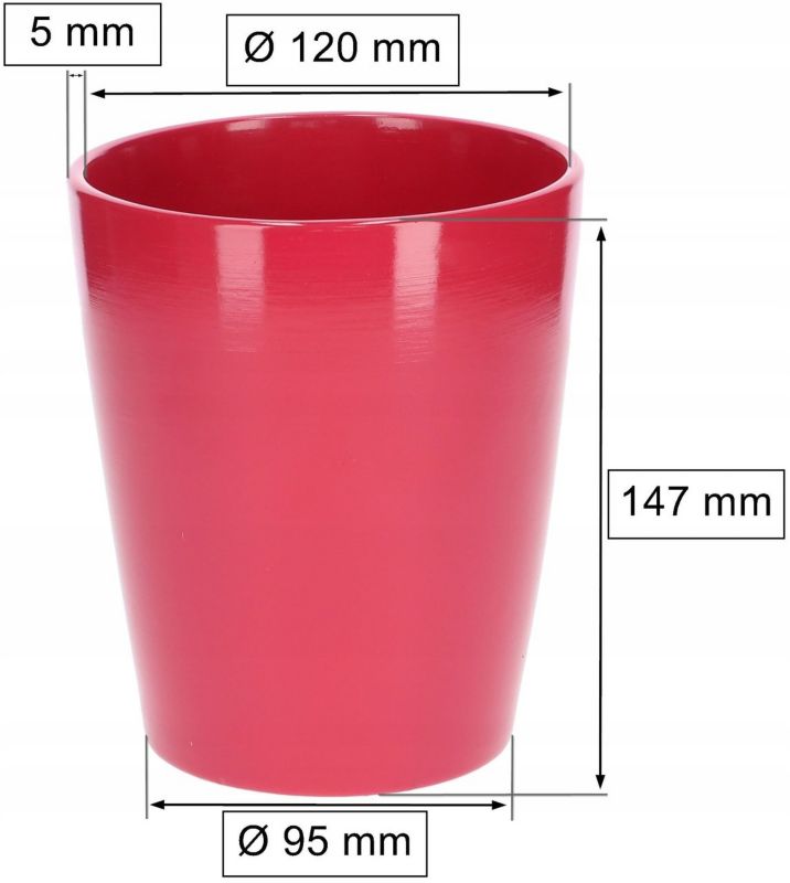 Doniczka ceramiczna KOTARBAU 12 cm różowa 1 szt.