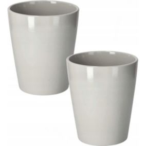 Doniczka ceramiczna KOTARBAU 12 cm szara 2 szt.