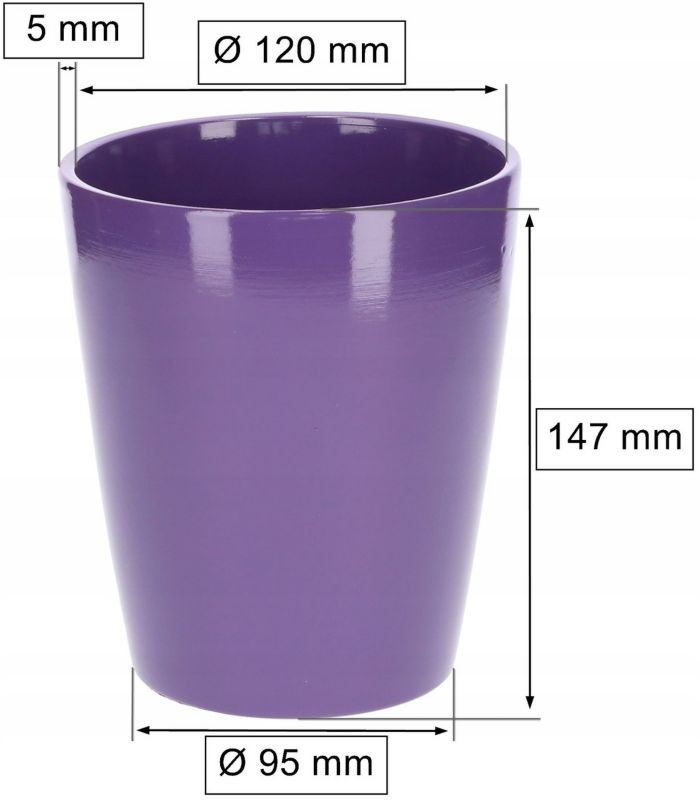 Doniczka ceramiczna KOTARBAU 12 cmoletowa 1 szt.