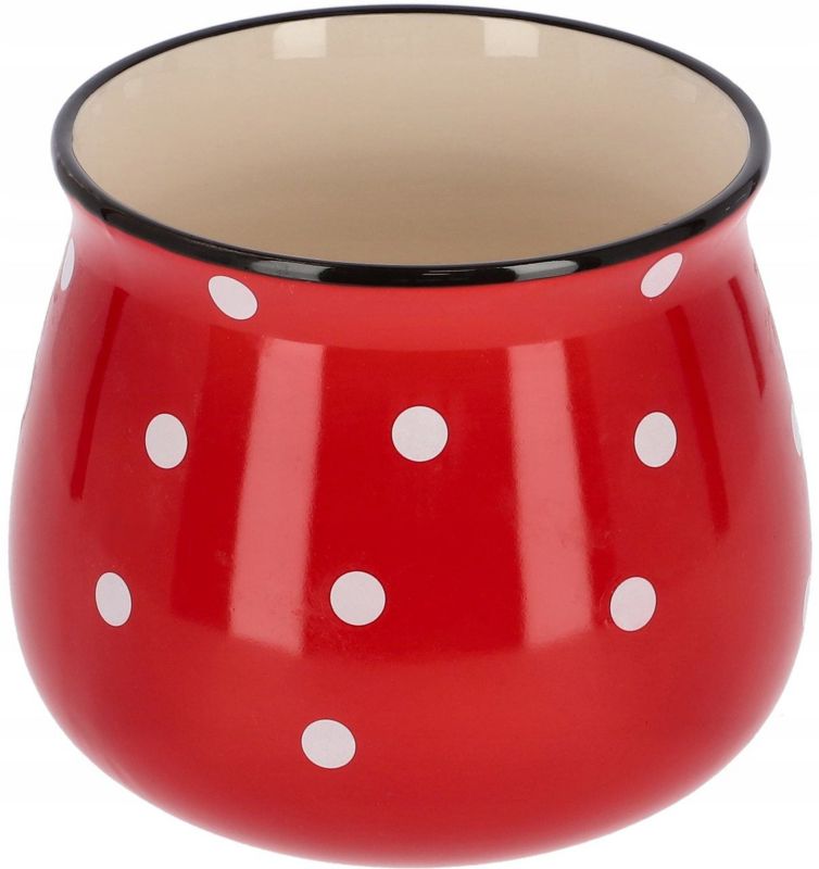 Doniczka ceramiczna KOTARBAU 125 mm w grochy 1 szt.