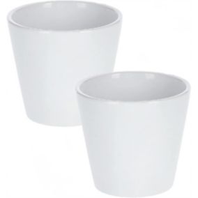 Doniczka ceramiczna KOTARBAU 13 cm biała 2 szt.