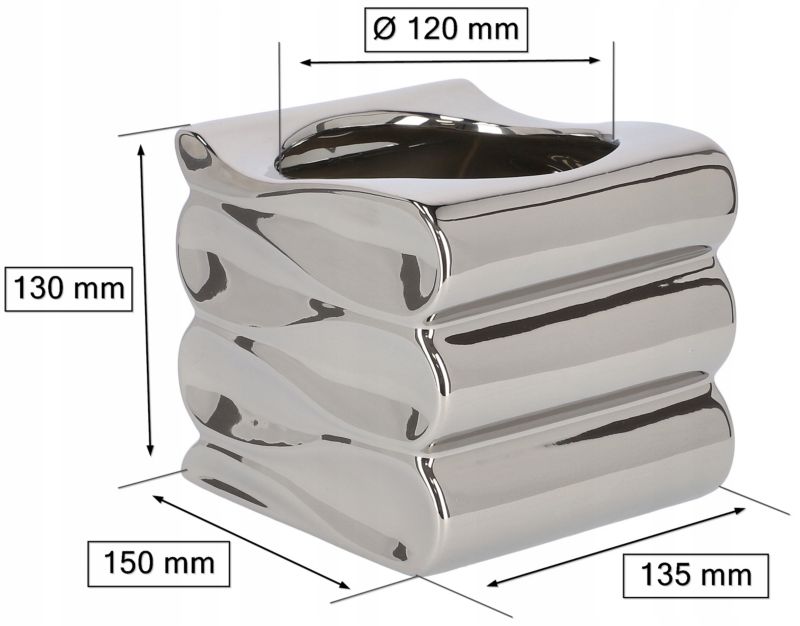 Doniczka ceramiczna KOTARBAU 13 cm srebrna 1 szt.